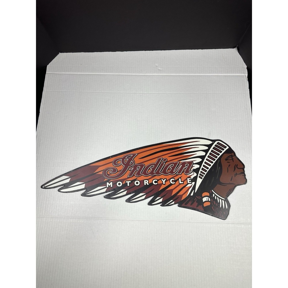 INDIAN MOTORCYCLE CHIEF Metal Display  Harley Scout Vintage Style  MAN CAVE